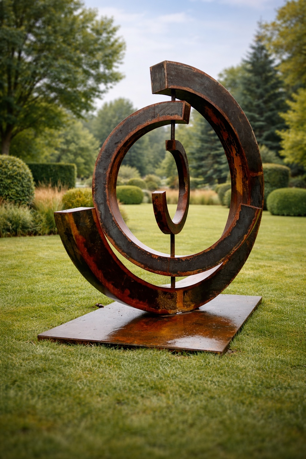 Sculpture en acier Corten - Dynamique et évolutive
