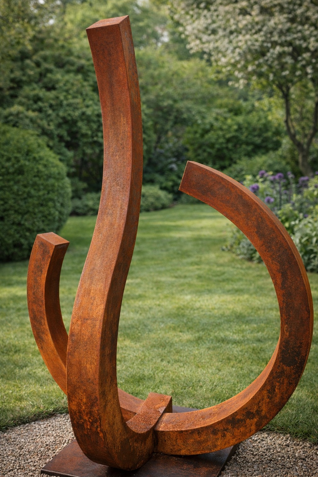 Sculpture en acier Corten - Flamme